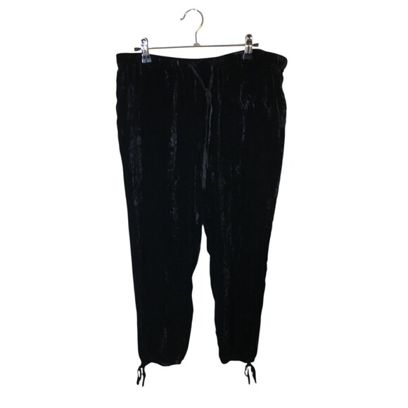 Joie Pants Women's Size Large Black Silk Blend Velvet Drawstring Waist - Picture 1 of 6